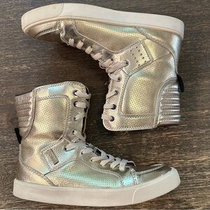 Zumba Street Orlando Classic High Top Sneakers Gold Shoes 6.5 leather